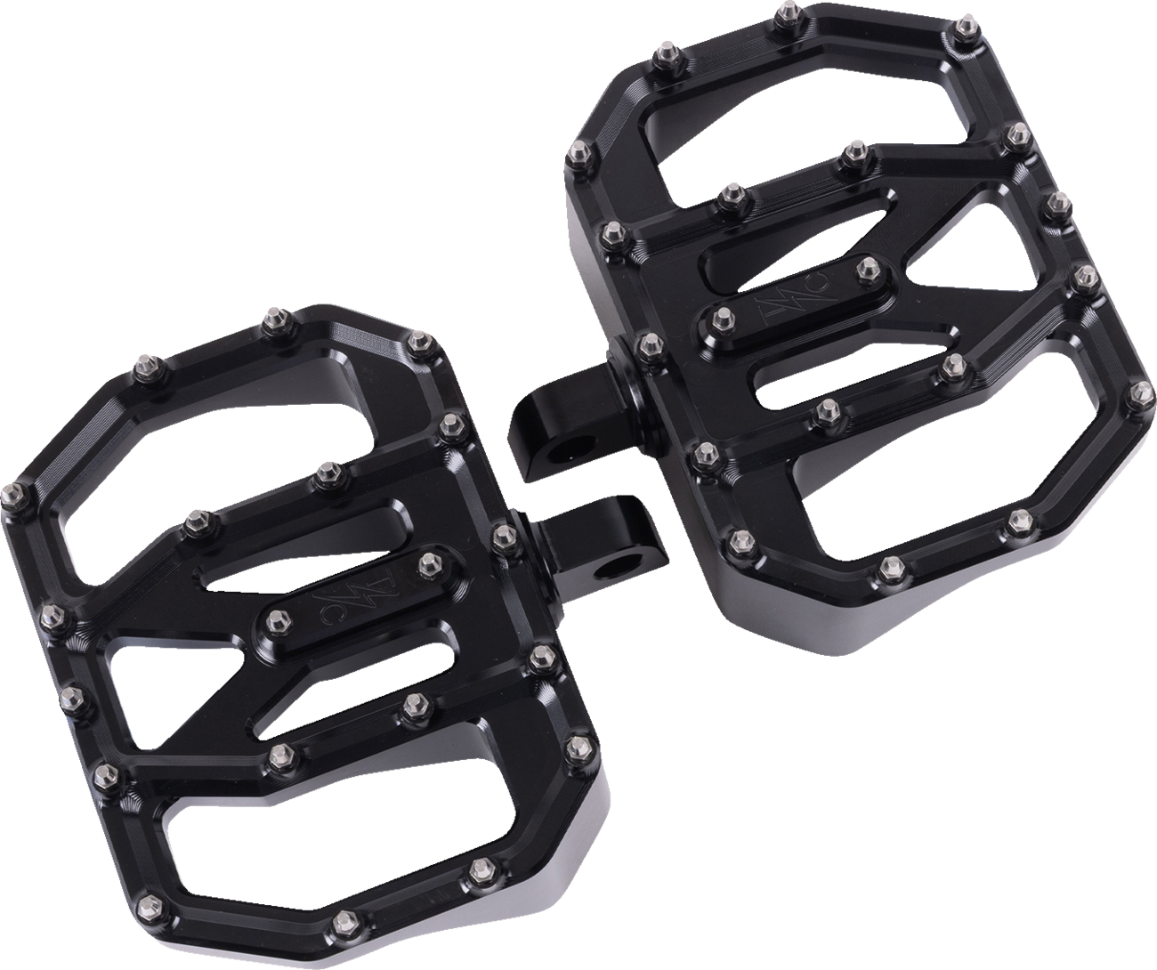 Thrashin Black Mini Aggressor Rear Floorboards for 1972-2025 Harley FXD FXR