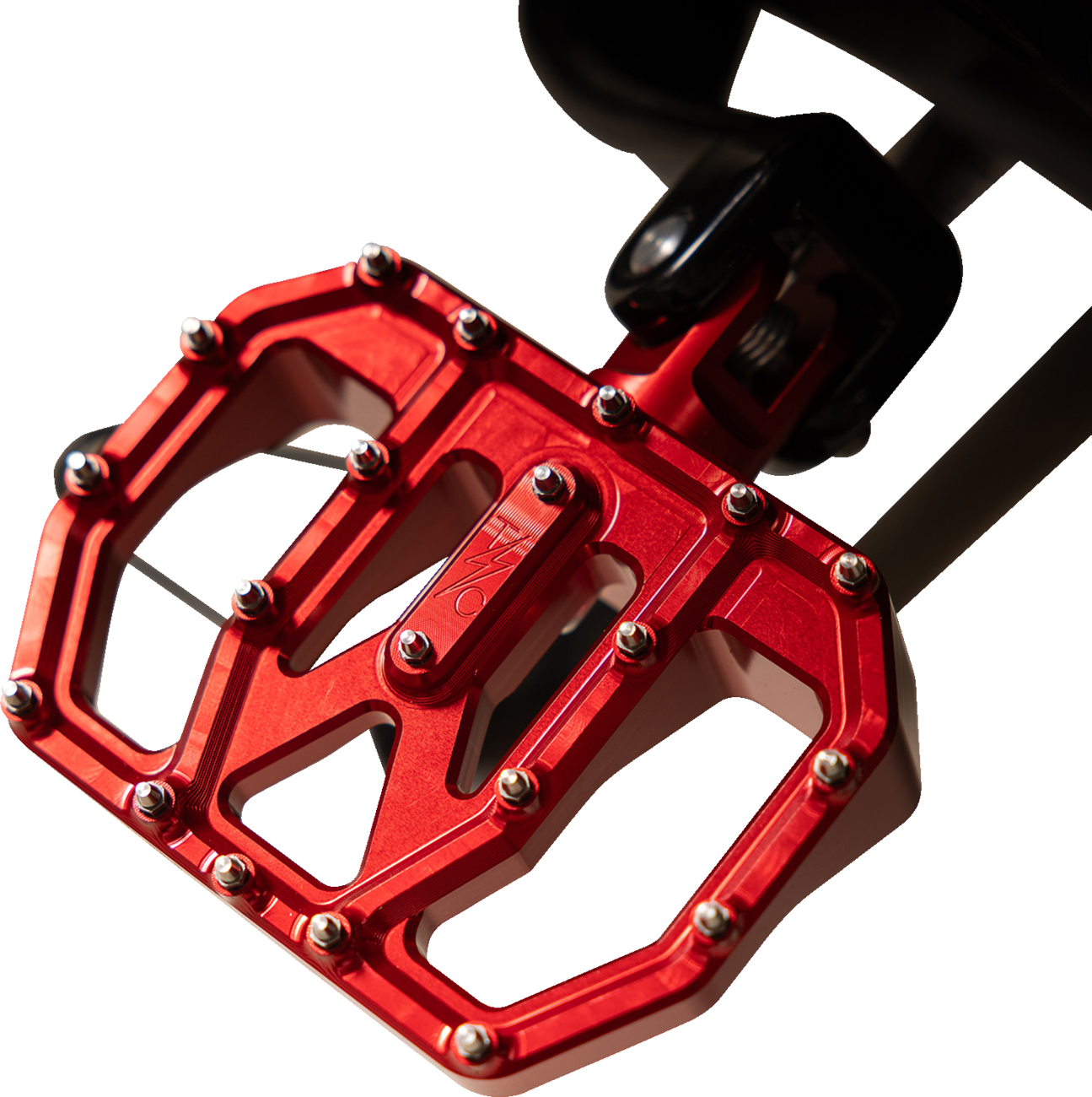 Thrashin Red Mini Aggressor Rear Floorboards for 1972-2025 Harley FXD FXR