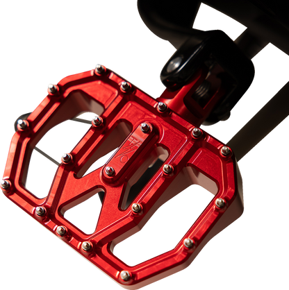Thrashin Red Mini Aggressor Rear Floorboards for 1972-2025 Harley FXD FXR