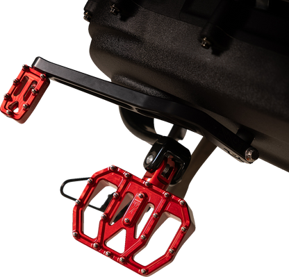 Thrashin Red Mini Aggressor Rear Floorboards for 1972-2025 Harley FXD FXR