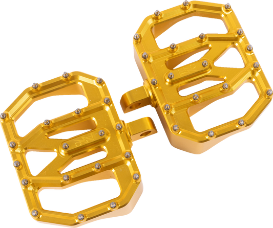 Thrashin Gold Mini Aggressor Floorboards for 1972-2025 Harley FXD FXR