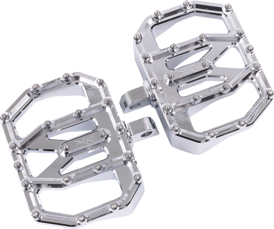 Thrashin Chrome Mini Aggressor Rear Floorboards for 1972-2025 Harley FXD FXR