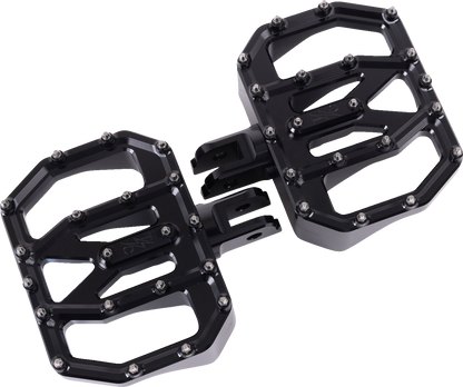 Thrashin Black Mini Aggressor Front Floorboards for 2018-2025 Harley Softail