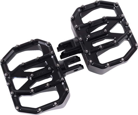 Thrashin Black Mini Aggressor Front Floorboards for 2018-2025 Harley Softail
