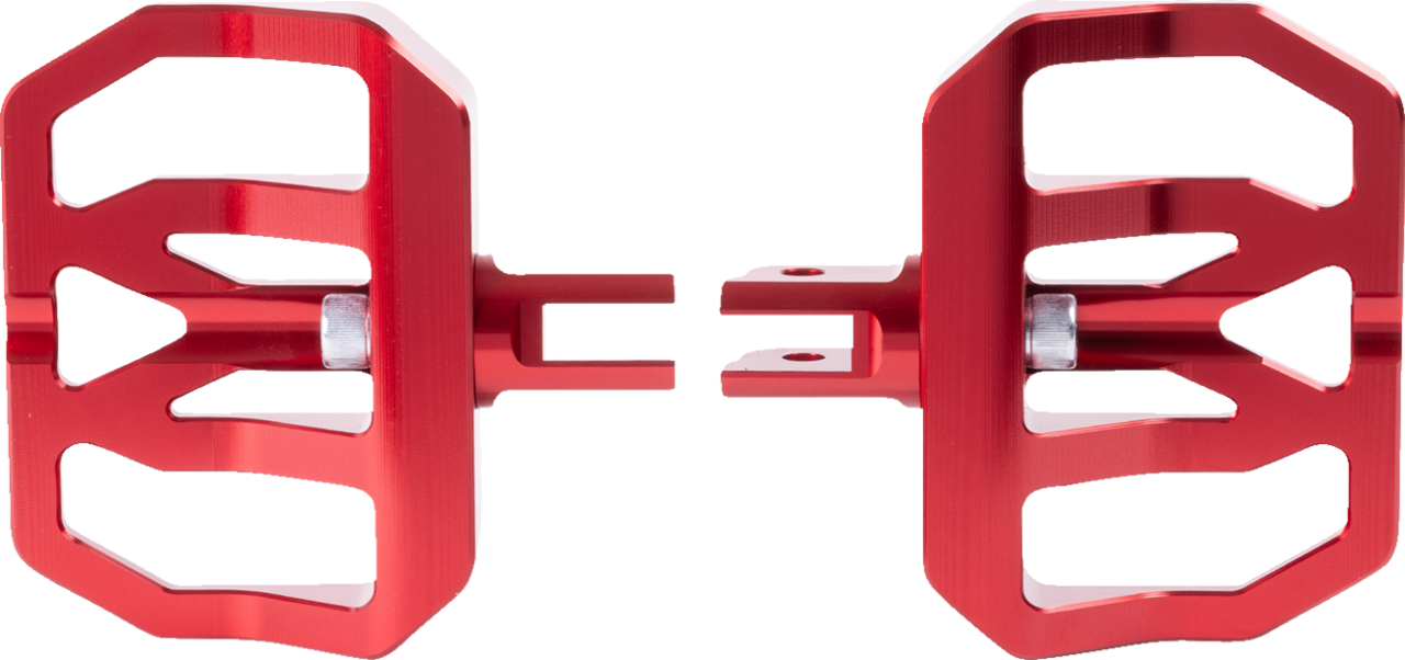 Thrashin Red Mini Aggressor Front Floorboards for 2018-2025 Harley Softail