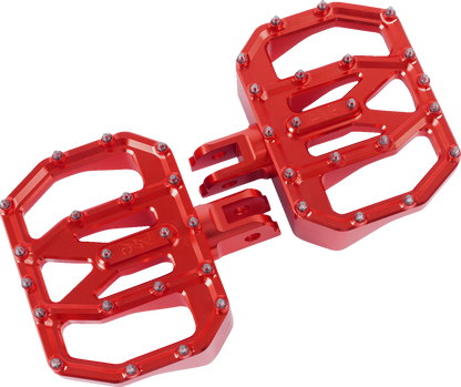 Thrashin Red Mini Aggressor Front Floorboards for 2018-2025 Harley Softail