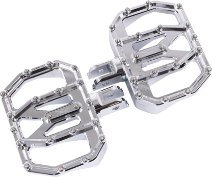 Thrashin Chrome Mini Aggressor Front Floorboards for 2018-2025 Harley Softail