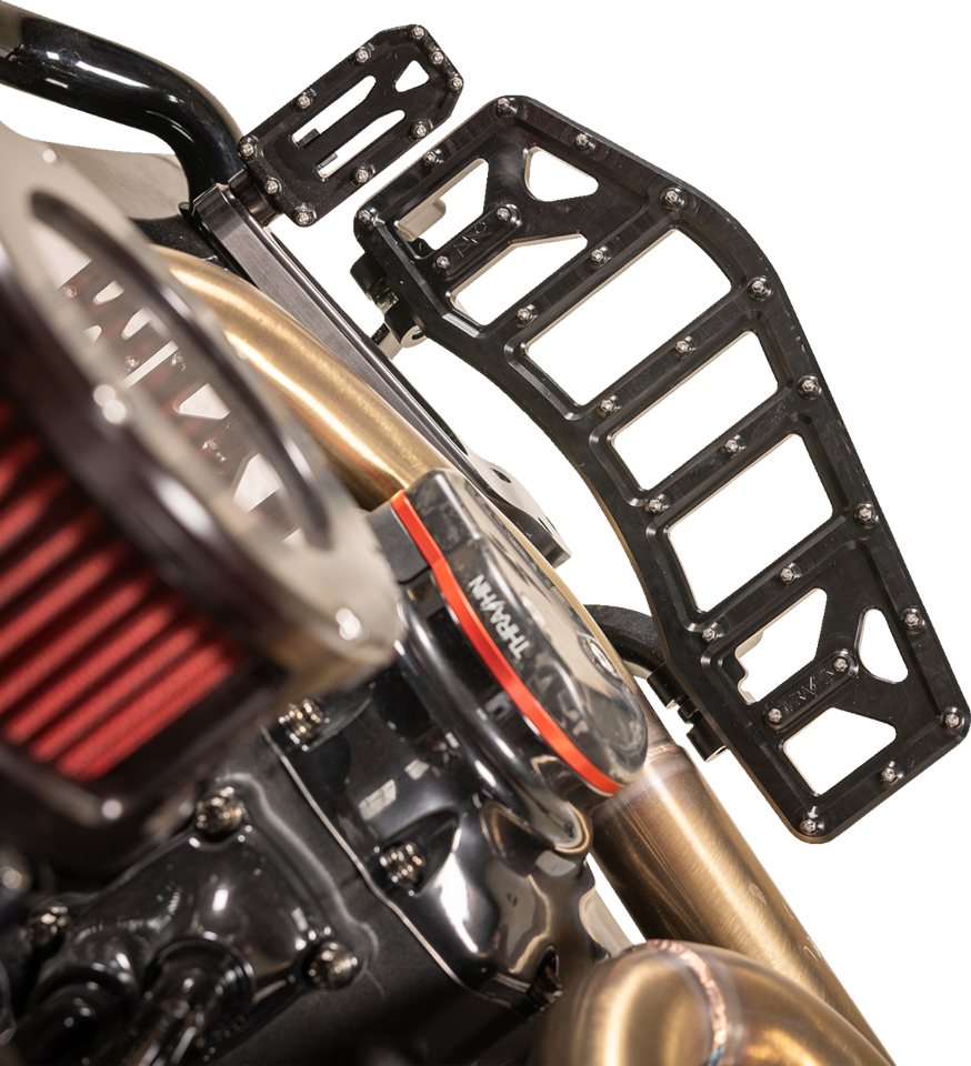 Thrashin Aggressor Driver Black Floorboards for 1984-2025 Harley Touring Softail