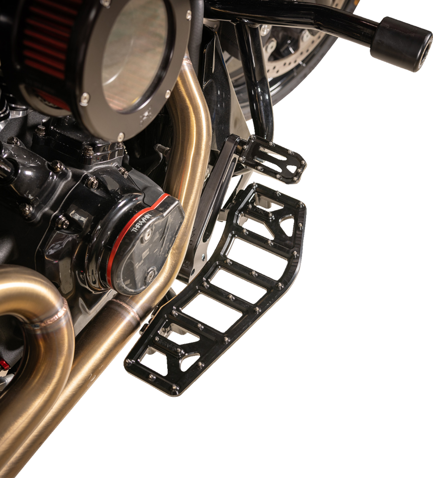 Thrashin Aggressor Driver Black Floorboards for 1984-2025 Harley Touring Softail