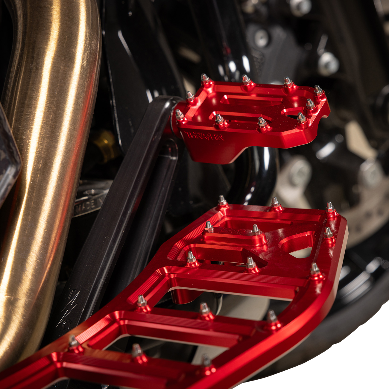 Thrashin Aggressor Driver Red Floorboards for 1984-2025 Harley Touring Softail