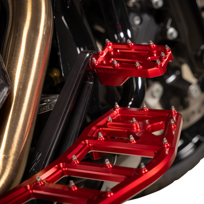 Thrashin Aggressor Driver Red Floorboards for 1984-2025 Harley Touring Softail