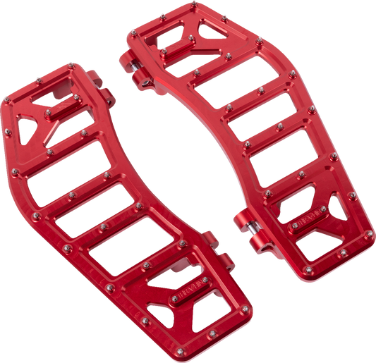 Thrashin Aggressor Driver Red Floorboards for 1984-2025 Harley Touring Softail