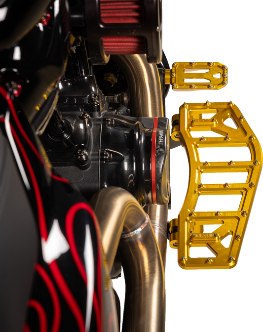 Thrashin Aggressor Driver Gold Floorboards for 1984-2025 Harley Touring Softail