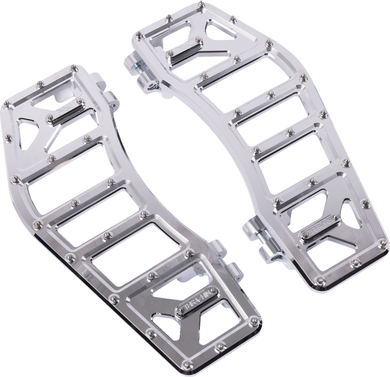 Thrashin Aggressor Driver Chrome Floorboards for 1984-25 Harley Touring Softail