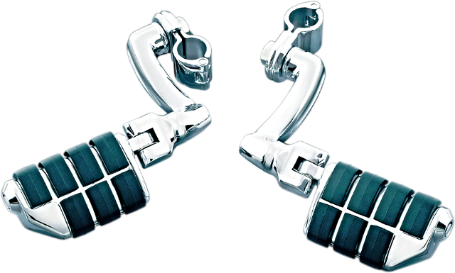 Kuryakyn 7980 Chrome Pair 1" Longhorn Dually Offset Highway Pegs Harley Touring