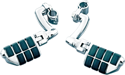 Kuryakyn 7980 Chrome Pair 1" Longhorn Dually Offset Highway Pegs Harley Touring