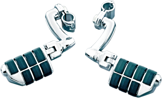 Kuryakyn 7980 Chrome Pair 1" Longhorn Dually Offset Highway Pegs Harley Touring