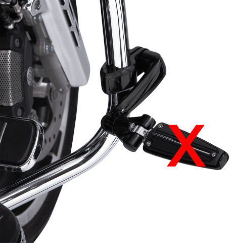Ciro Engine Guard 4" Extended Highway Peg 1.25" Mounting Clamp Kit for Harley