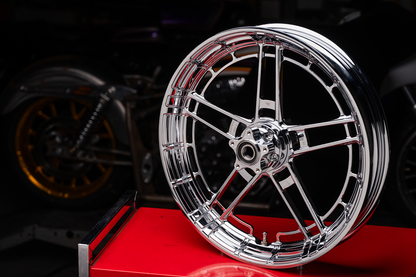 Arlen Ness Flatline Chrome 18" x 5.5" Rear Motorcycle Wheel for Harley Davidson