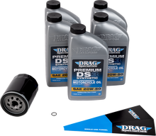 Drag Specialties 20W-50 DS3 Synthetic Black Engine Oil Change Kit for Harley M8
