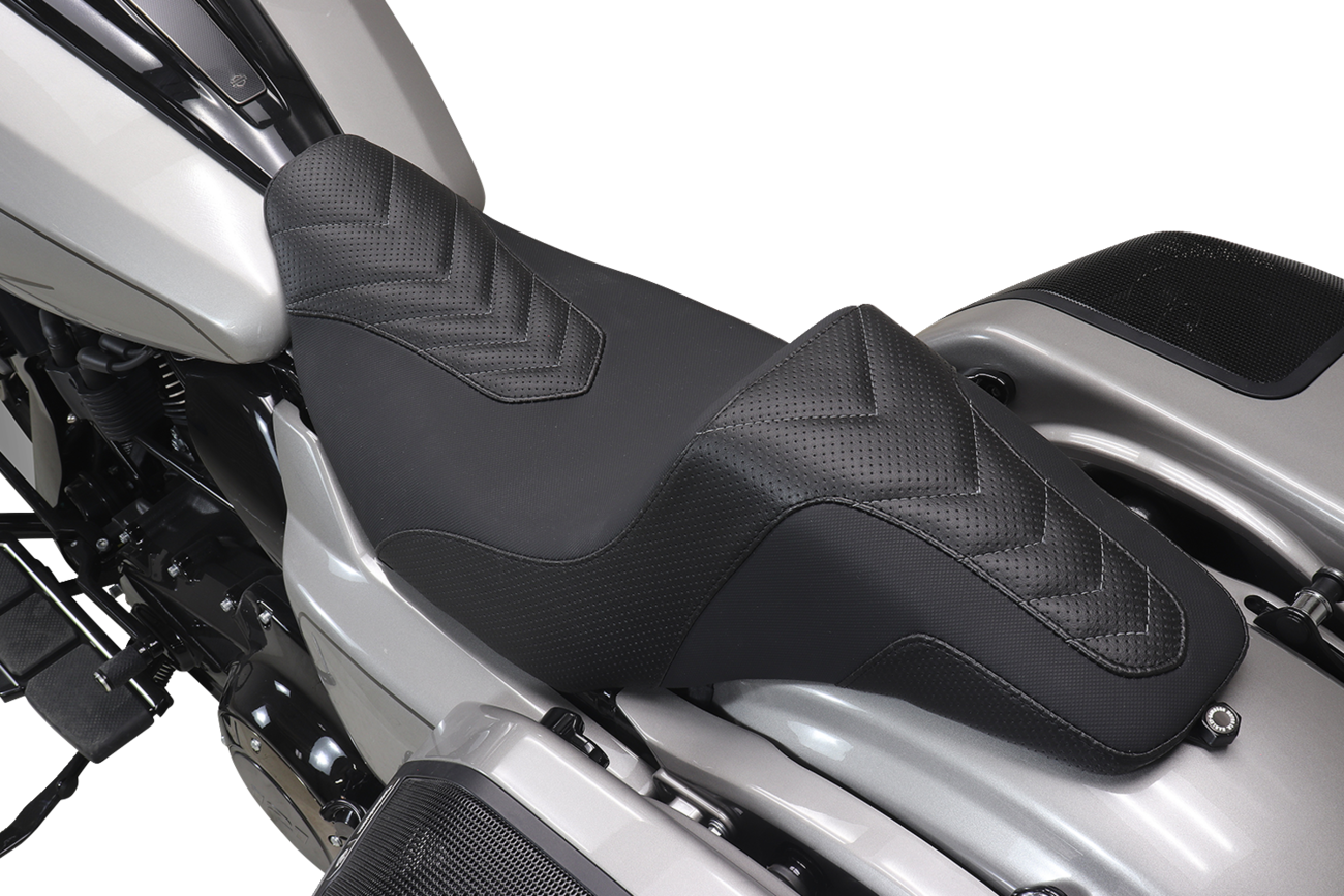 Mustang Kodlin Series Squareback Gray Stitch Seat for 2023-2025 Harley Touring