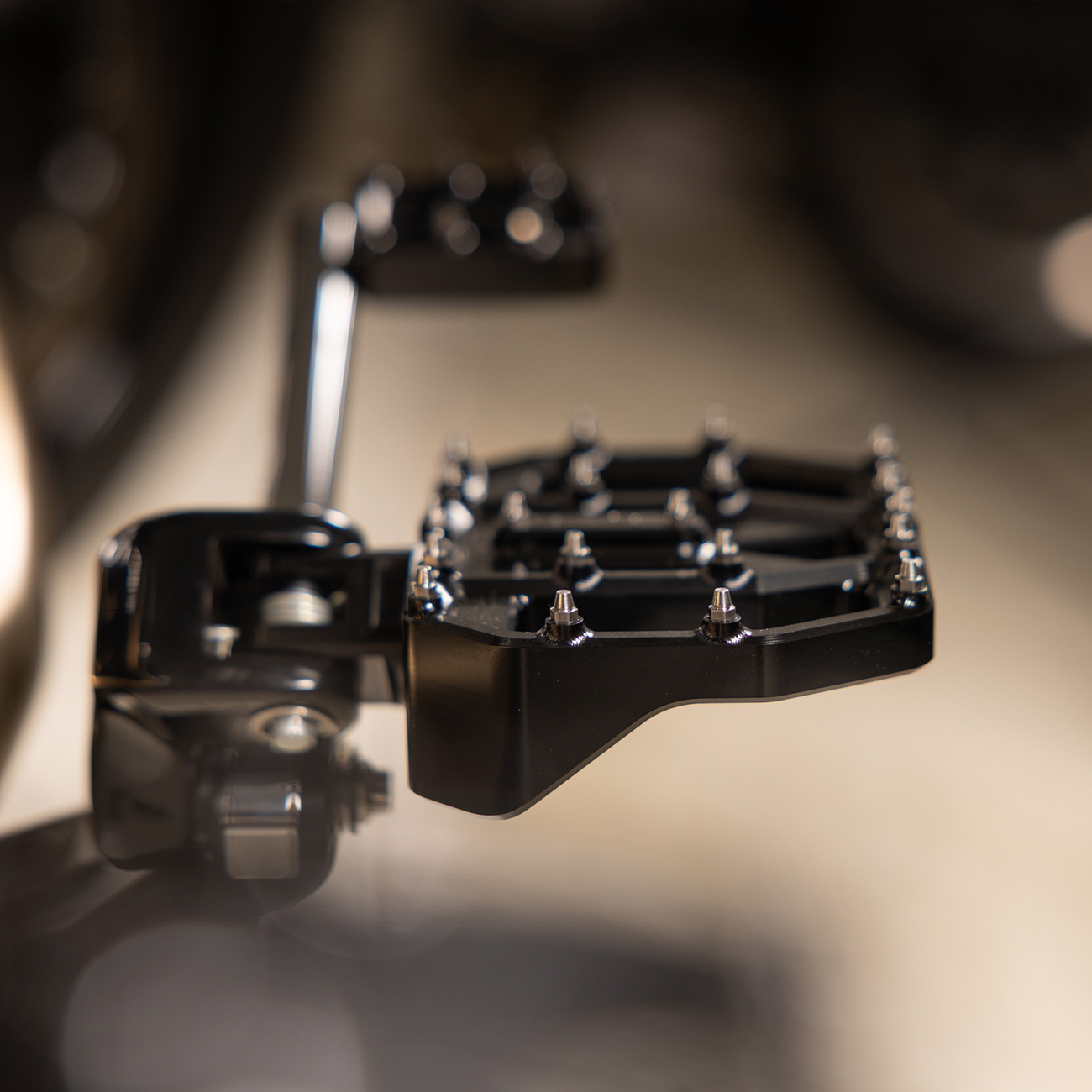 Thrashin Black Mini Aggressor Rear Floorboards for 1972-2025 Harley FXD FXR