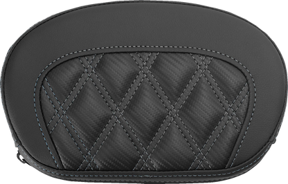 Saddlemen Mini Contour Gray Carbon Lattice Stitch Sissy Bar Pad for Harley
