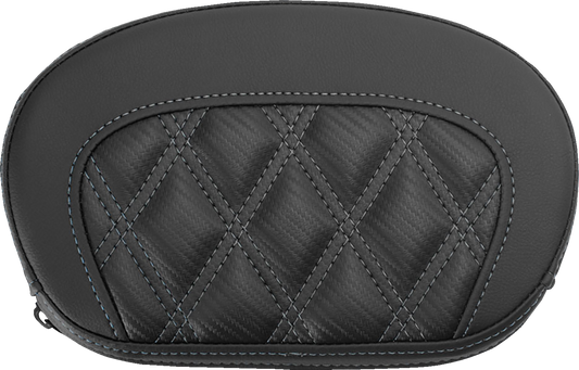 Saddlemen Mini Contour Gray Carbon Lattice Stitch Sissy Bar Pad for Harley