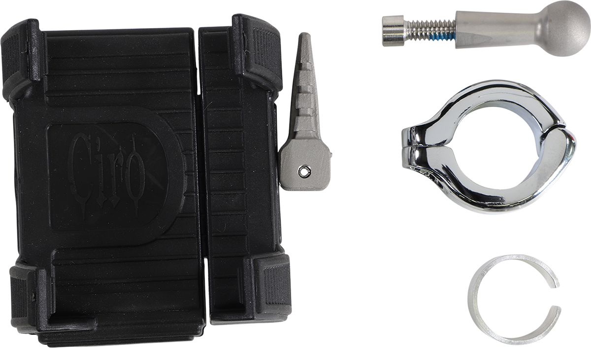 Ciro Chrome Smartphone GPS Holder w/ Handlebar Ball Mount for Harley Davidson