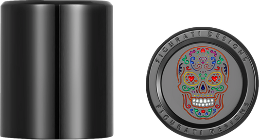 Figurati Designs Black Sugar Skull Medium Docking Hardware Covers for Harley