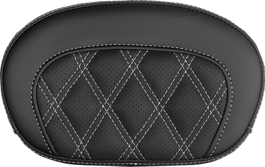Saddlemen Mini Contour White Lattice Stitch Sissy Bar Backrest Pad for Harley