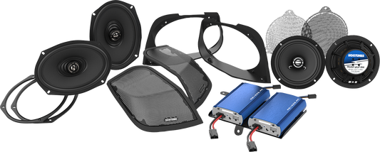 Hogtunes Cut In Lid Speaker & 450W Amplifier Kit fits 2014-2024 Harley Touring