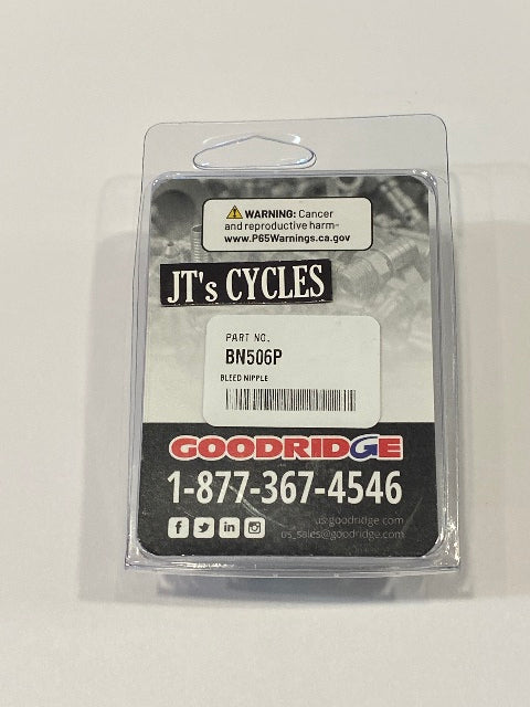 Goodridge 3/8"-24 Steel Front/Rear Brake Bleeder Nipple for 1977-2017 Harley