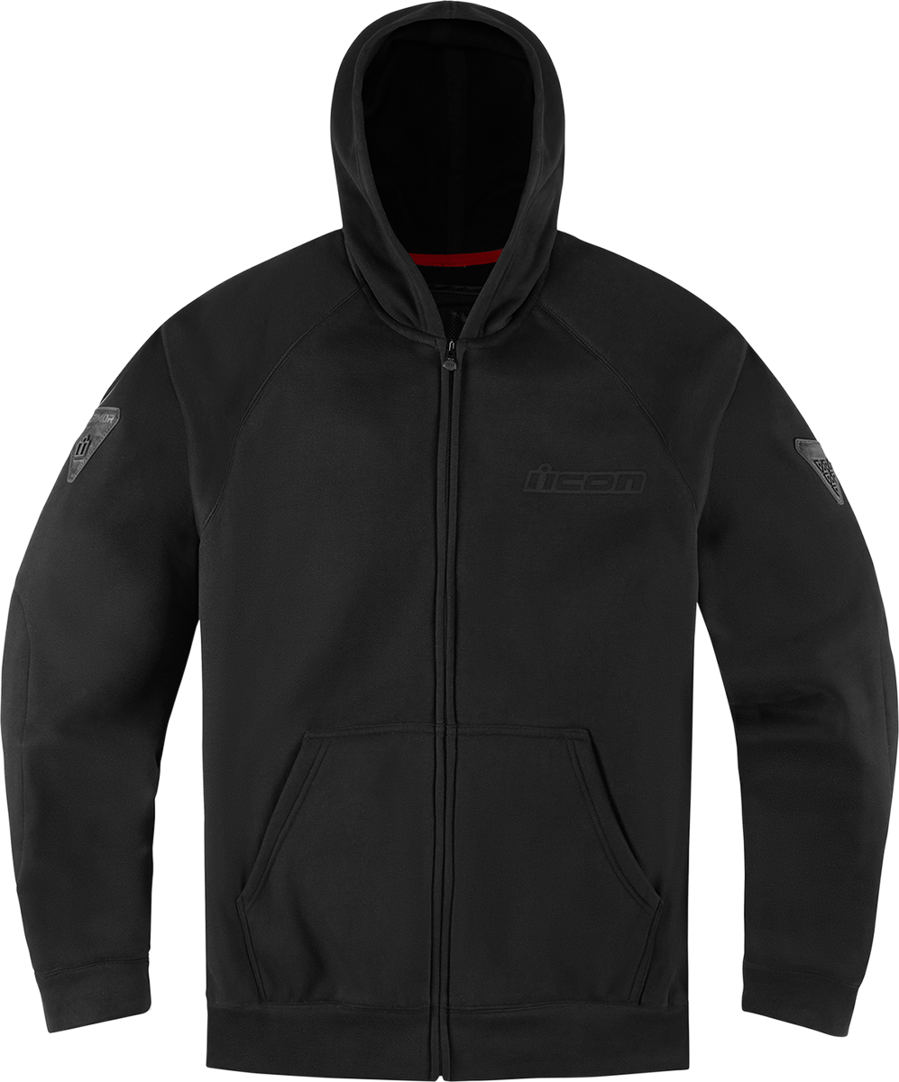 Icon Armor Mens Casual Motorcycle Riding Street Racing Black Zipper Hoodie
