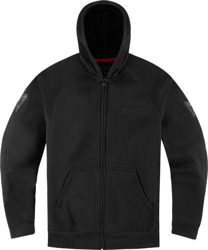 Icon Armor Mens Casual Motorcycle Riding Street Racing Black Zipper Hoodie