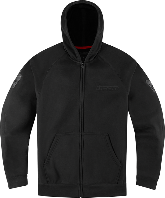 Icon Armor Mens Casual Motorcycle Riding Street Racing Black Zipper Hoodie