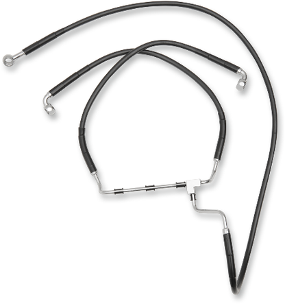 Drag Specialties Black Vinyl Standard +2 Brake Line 14-19 Harley Touring FLHX