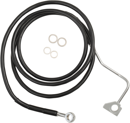 Drag Specialties black vinyl Upper +8 ABS brake line 2014-22 Harley Touring FLHX