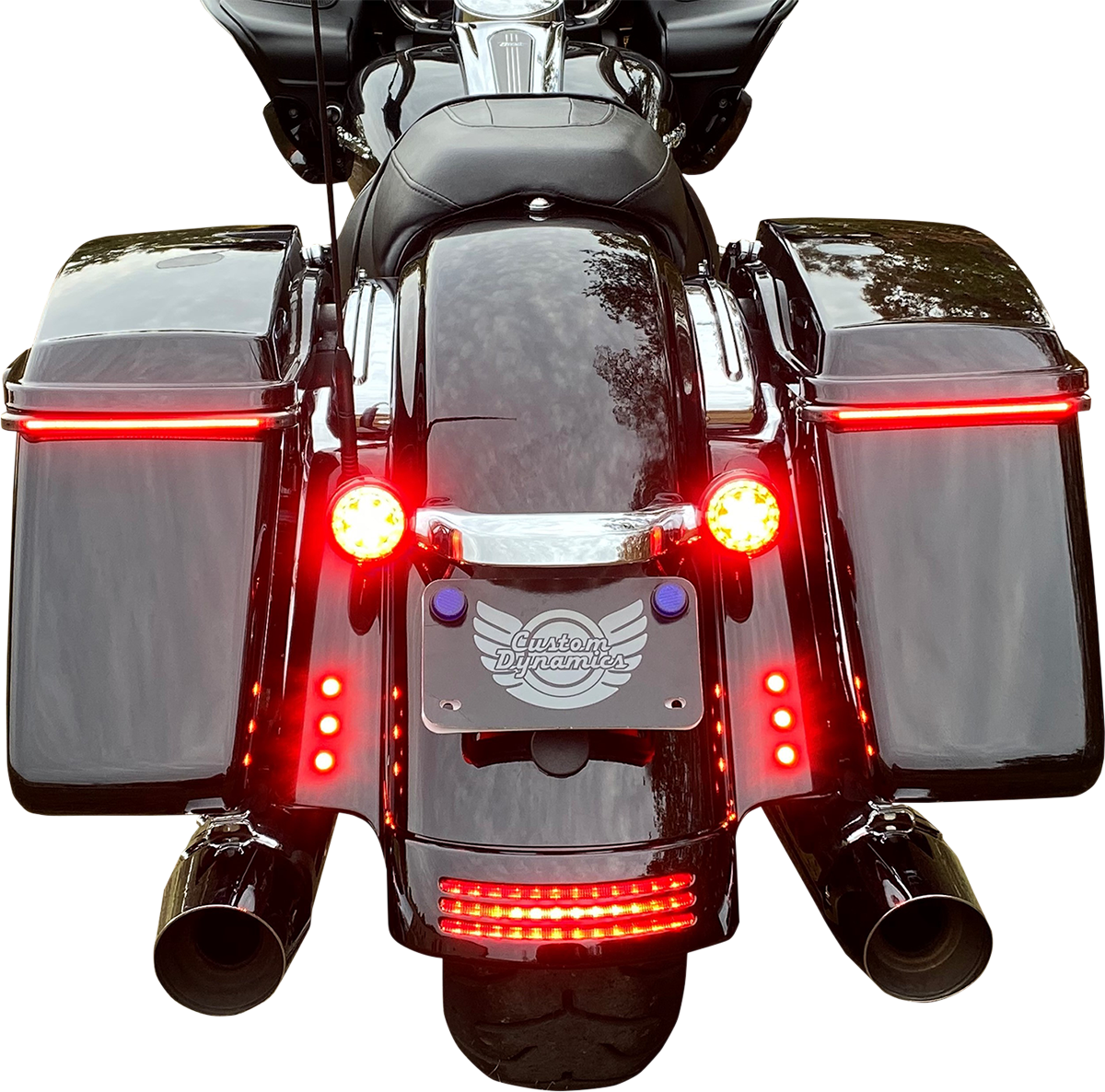 Custom Dynamics Universal Run Brake Turn Motorcycle Red LED Boltz Lights