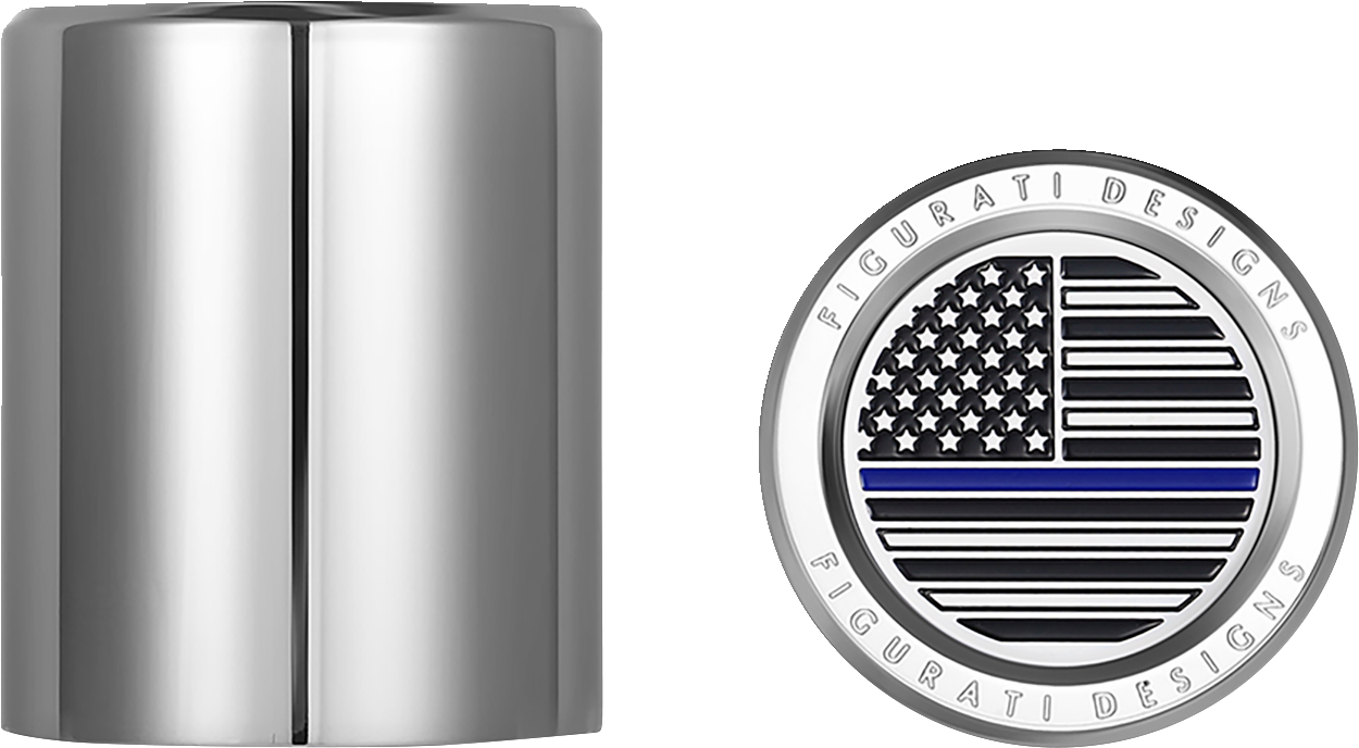 Figurati Blue Line USA Flag Short Magnetic Docking Hardware Covers for Harley