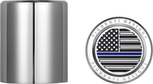 Figurati Blue Line USA Flag Short Magnetic Docking Hardware Covers for Harley
