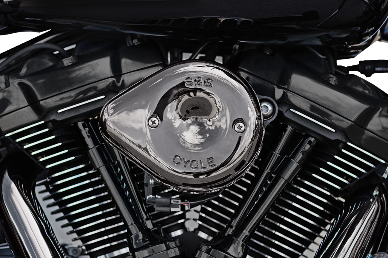 S&S Mini Teardrop Lava Chrome Replacement Air Cleaner Cover 2017-2023 Harley M8