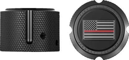Figurati Designs Front Red line Flag Axle Nut Black Covers for 2002-2022 Harley
