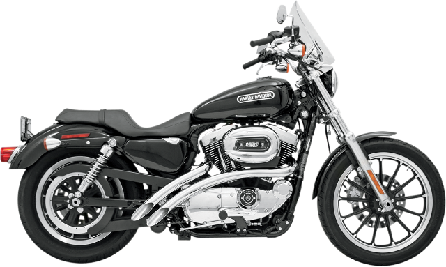 Bassani Chrome Scalloped Radial Sweeper Exhaust for 86-03 Harley Sportster XLH
