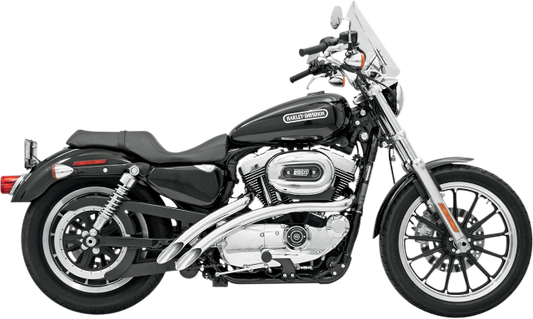 Bassani Chrome Scalloped Radial Sweeper Exhaust for 86-03 Harley Sportster XLH