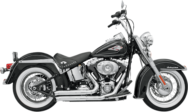 Bassani 2-2 Chrome FireSweep Exhaust for 1986-17 Harley Softail FLSTF FXST FLST