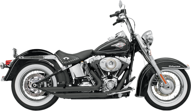 Bassani 2-2 Black FireFlight Exhaust for 86-17 Harley Softail FLSTF FXST FLST