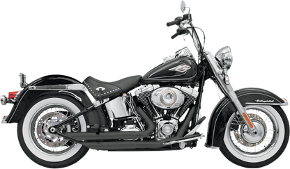 Bassani 2-2 Black FireFlight Exhaust for 86-17 Harley Softail FLSTF FXST FLST