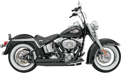 Bassani 2-2 Black FireSweep Exhaust for 86-17 Harley Softail FLSTF FXS FXST FLST