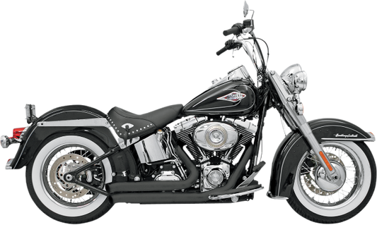 Bassani 2-2 Black FireSweep Exhaust for 86-17 Harley Softail FLSTF FXS FXST FLST